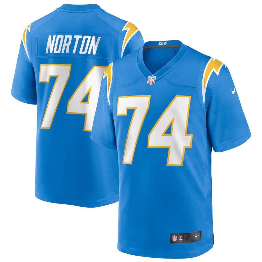 Men Los Angeles Chargers #74 Storm Norton Nike Powder Blue Team Game NFL Jersey